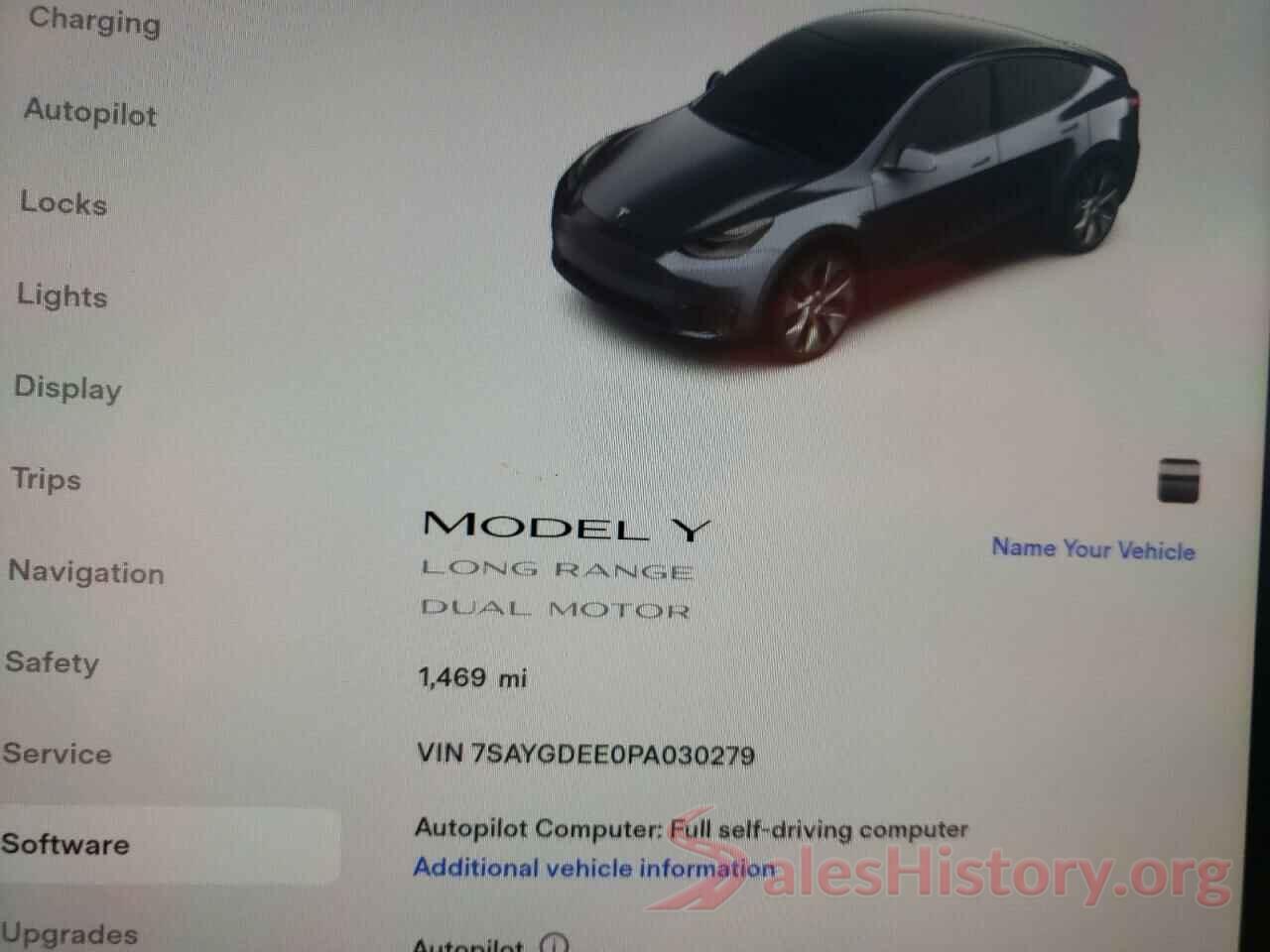 7SAYGDEE0PA030279 2023 TESLA MODEL Y