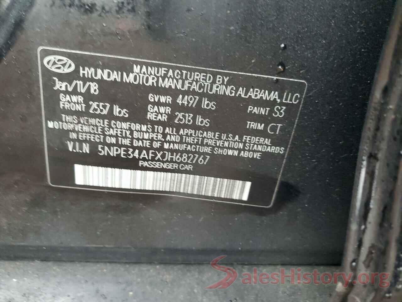 5NPE34AFXJH682767 2018 HYUNDAI SONATA