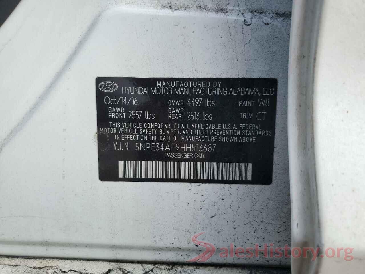 5NPE34AF9HH513687 2017 HYUNDAI SONATA