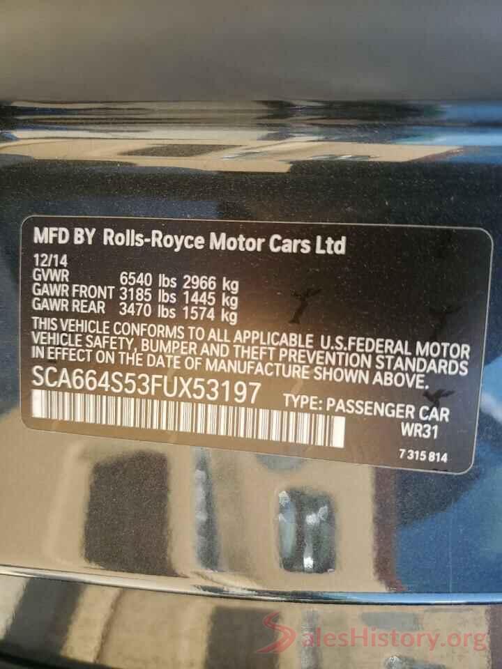 SCA664S53FUX53197 2015 ROLLS-ROYCE ALL MODELS