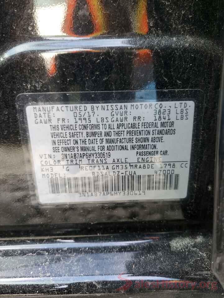 3N1AB7AP6HY330619 2017 NISSAN SENTRA