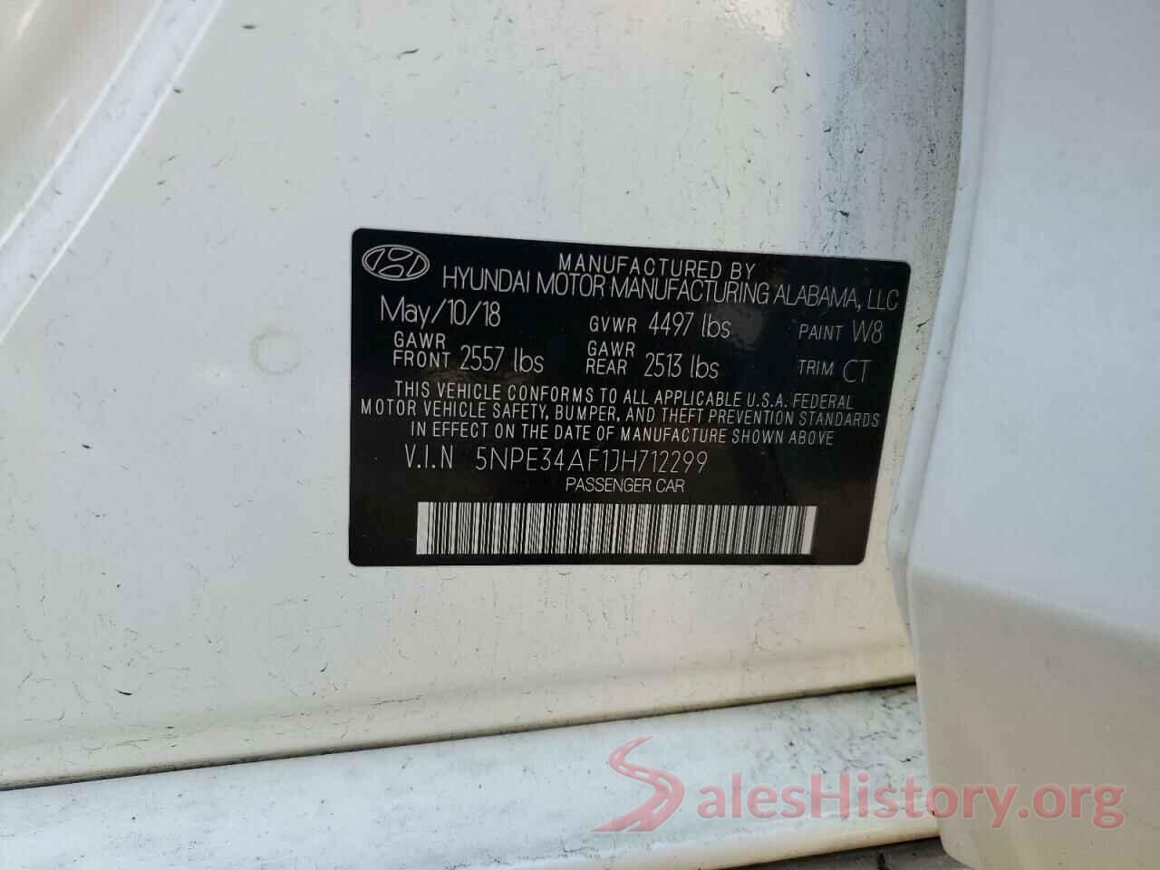 5NPE34AF1JH712299 2018 HYUNDAI SONATA