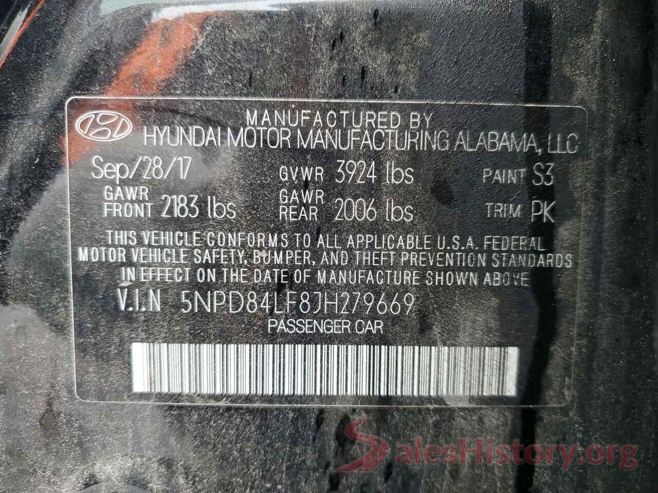 5NPD84LF8JH279669 2018 HYUNDAI ELANTRA