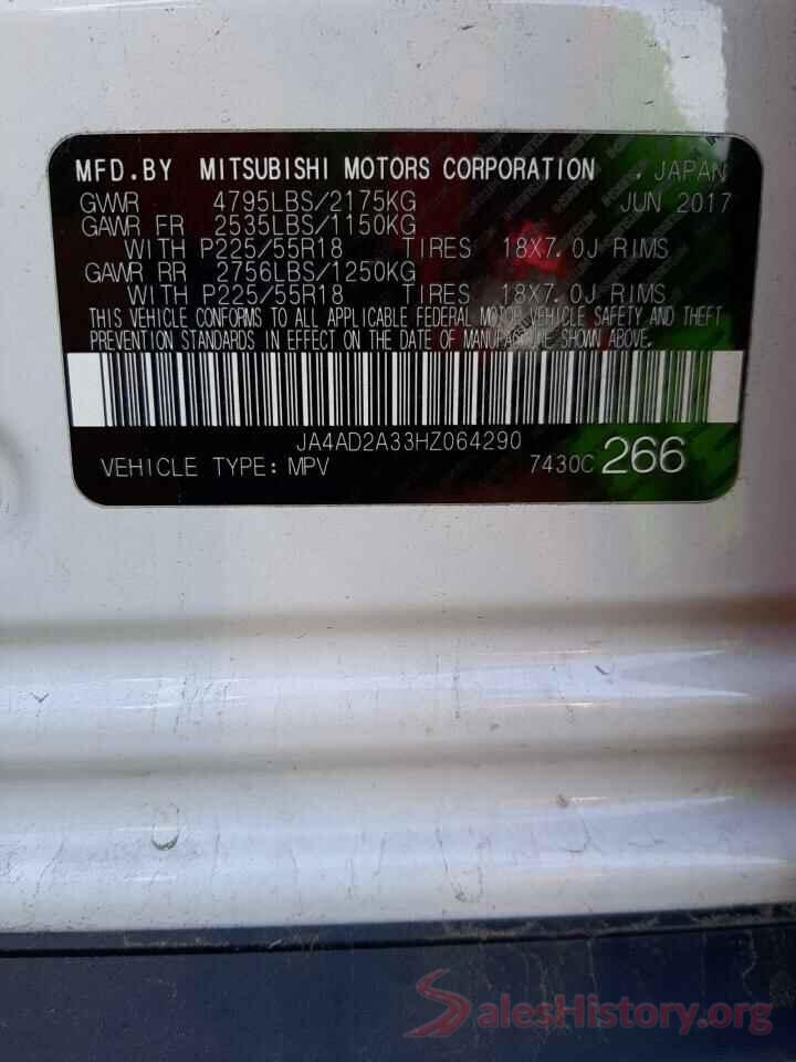 JA4AD2A33HZ064290 2017 MITSUBISHI OUTLANDER