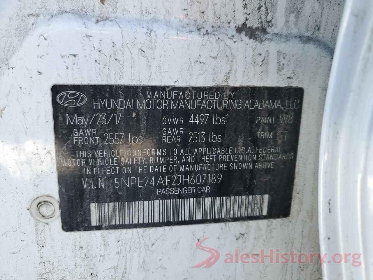 5NPE24AF2JH607189 2018 HYUNDAI SONATA