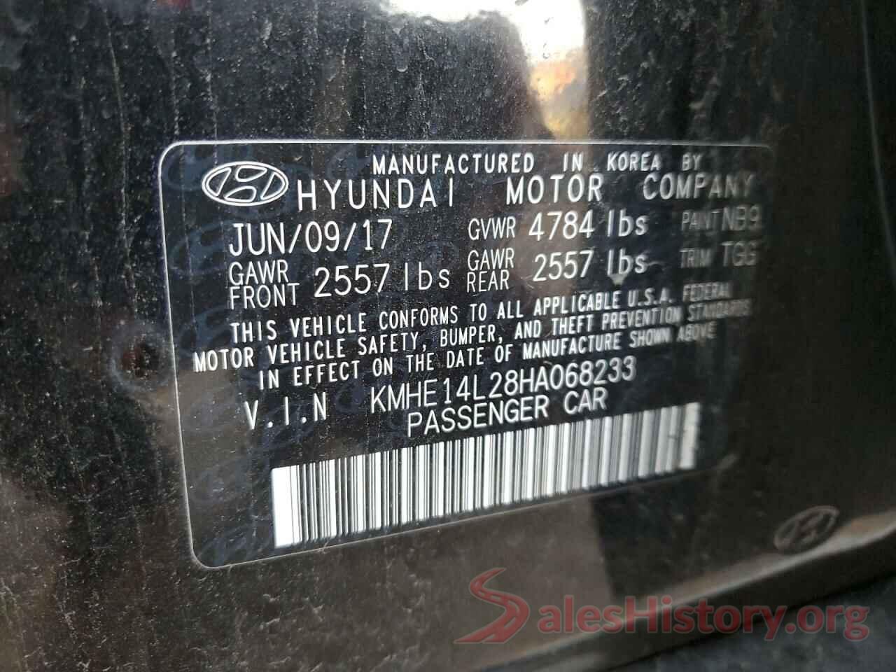 KMHE14L28HA068233 2017 HYUNDAI SONATA