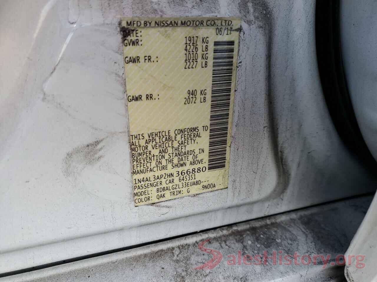 1N4AL3AP2HN366880 2017 NISSAN ALTIMA