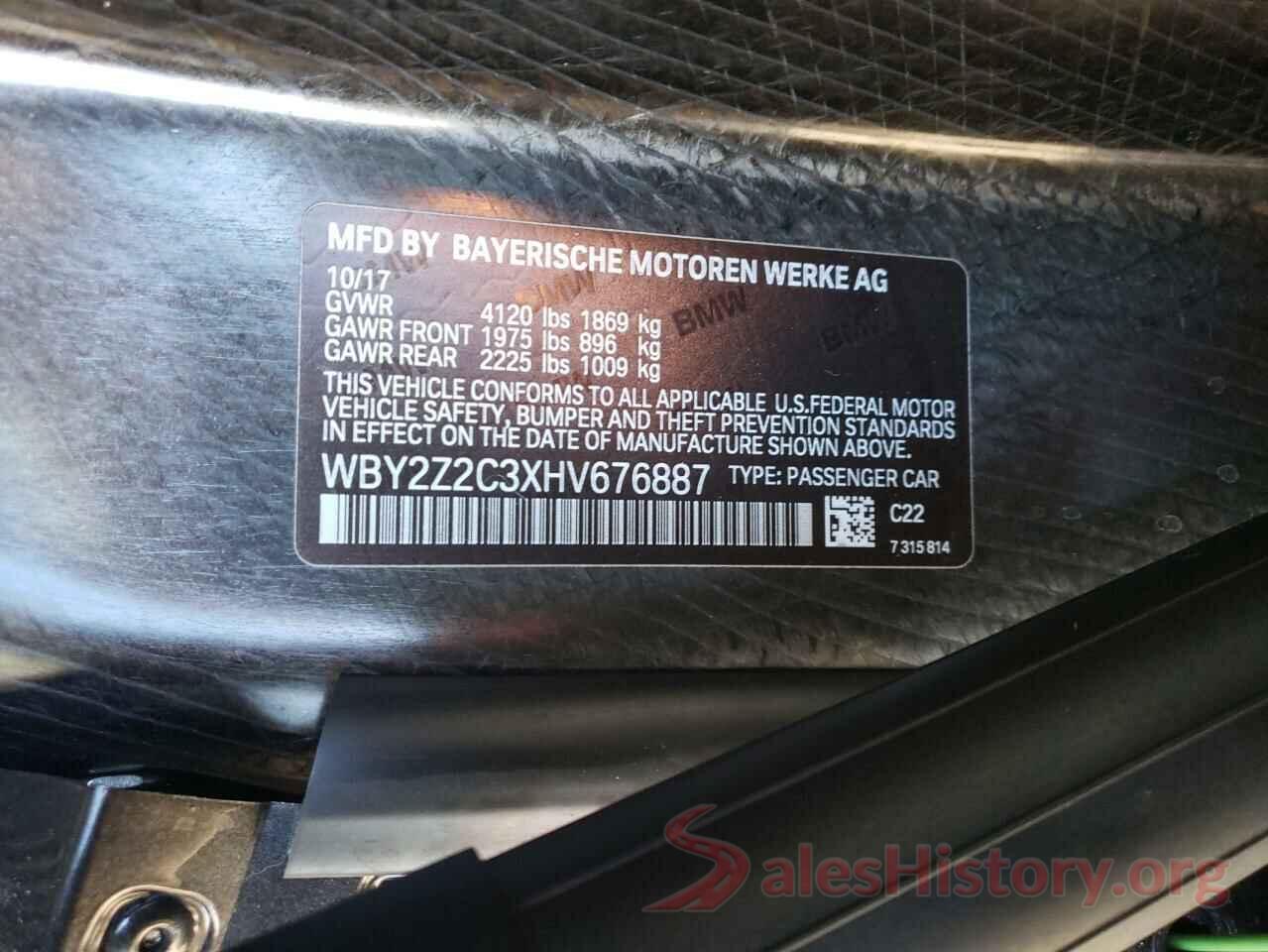 WBY2Z2C3XHV676887 2017 BMW I SERIES