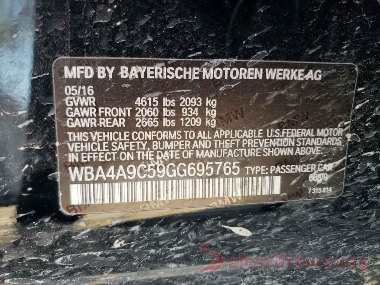 WBA4A9C59GG695765 2016 BMW 4 SERIES