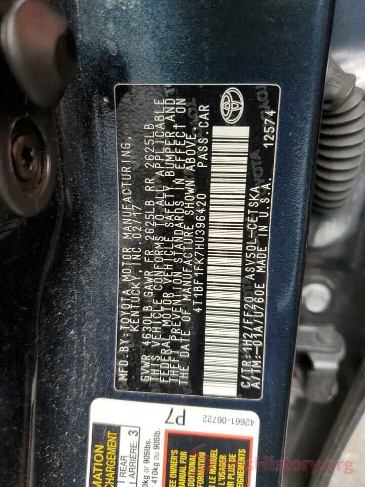 4T1BF1FK7HU396420 2017 TOYOTA CAMRY