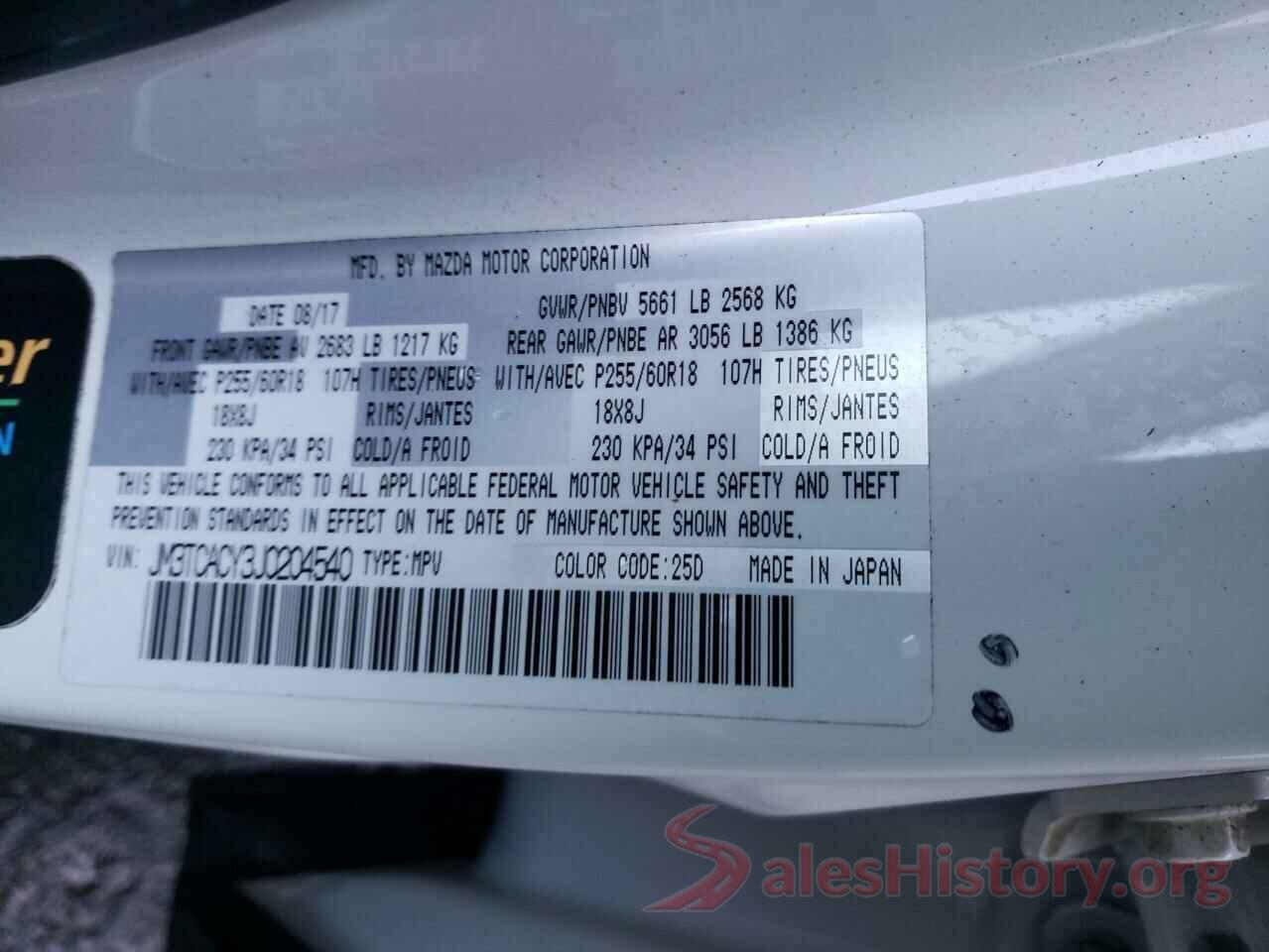 JM3TCACY3J0204540 2018 MAZDA CX-9