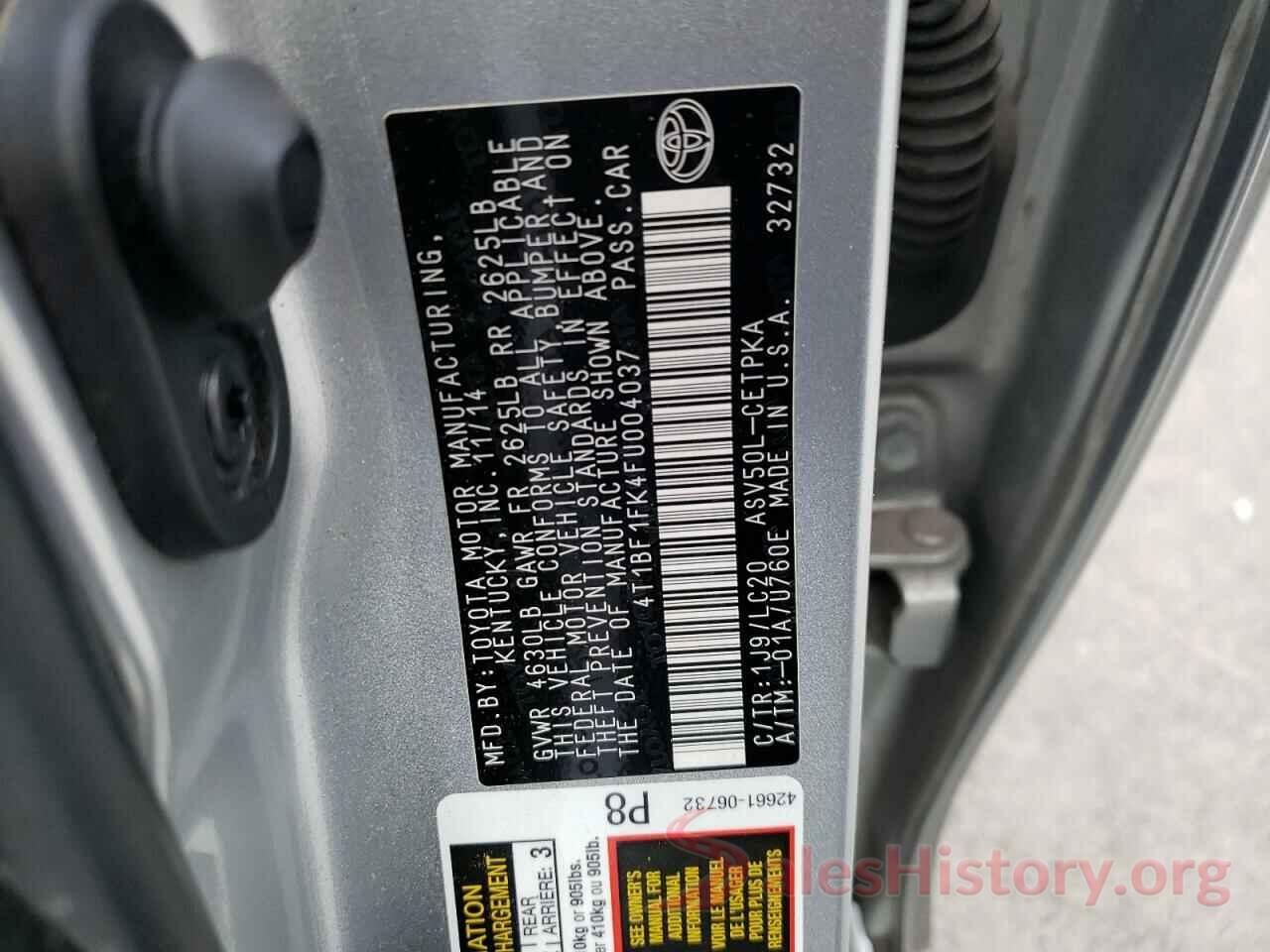 4T1BF1FK4FU004037 2015 TOYOTA CAMRY