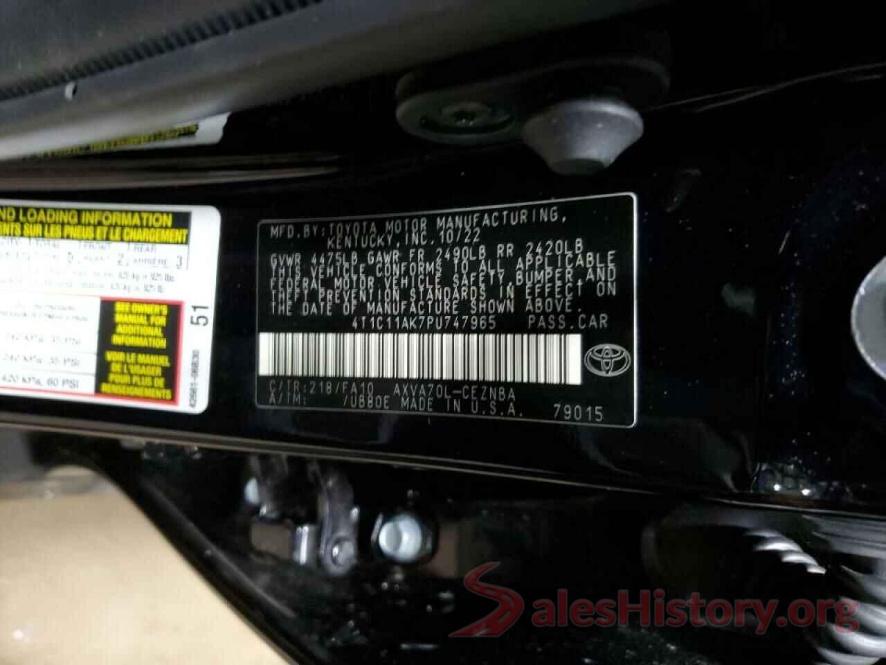 4T1C11AK7PU747965 2023 TOYOTA CAMRY