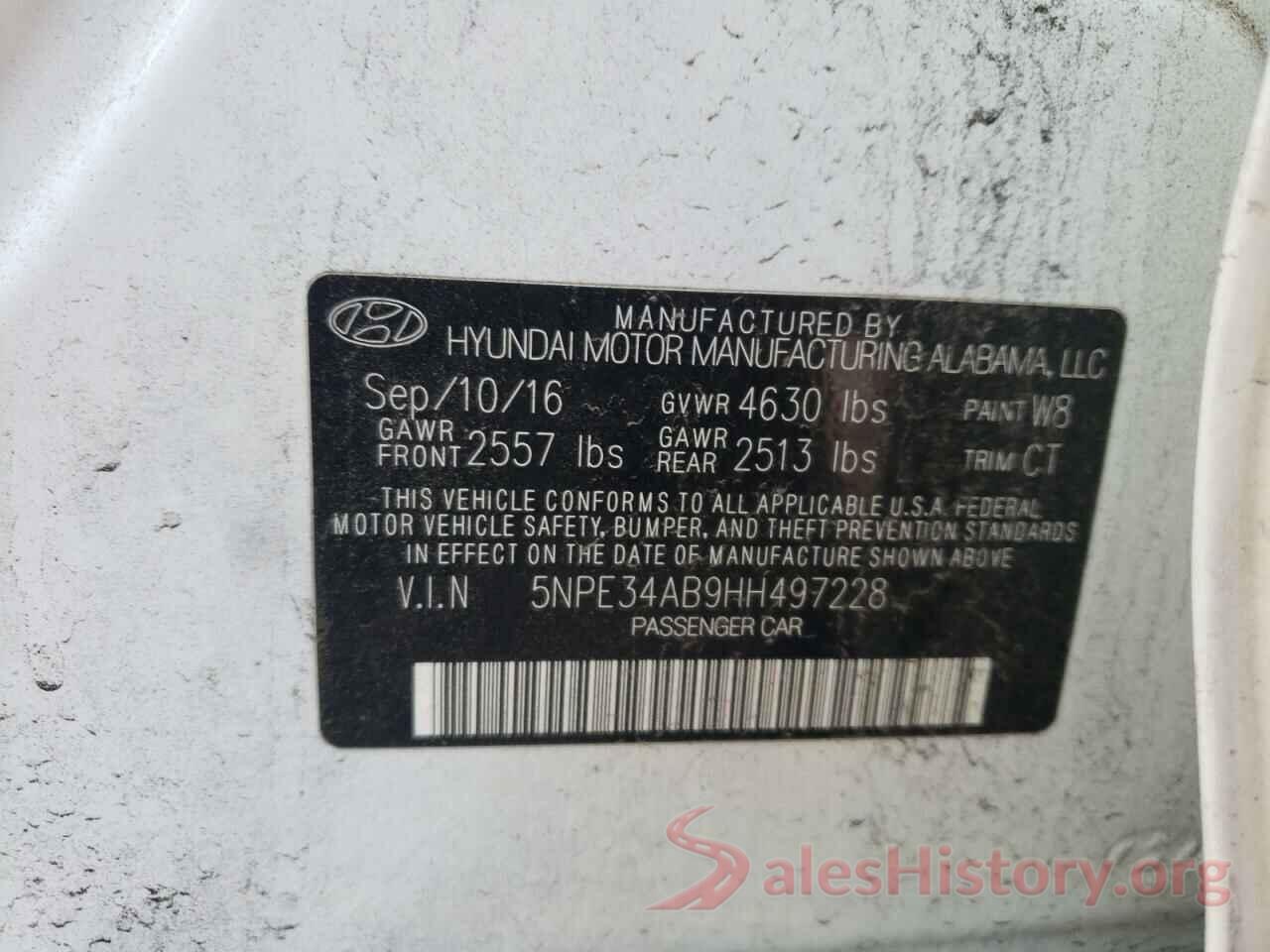 5NPE34AB9HH497228 2017 HYUNDAI SONATA