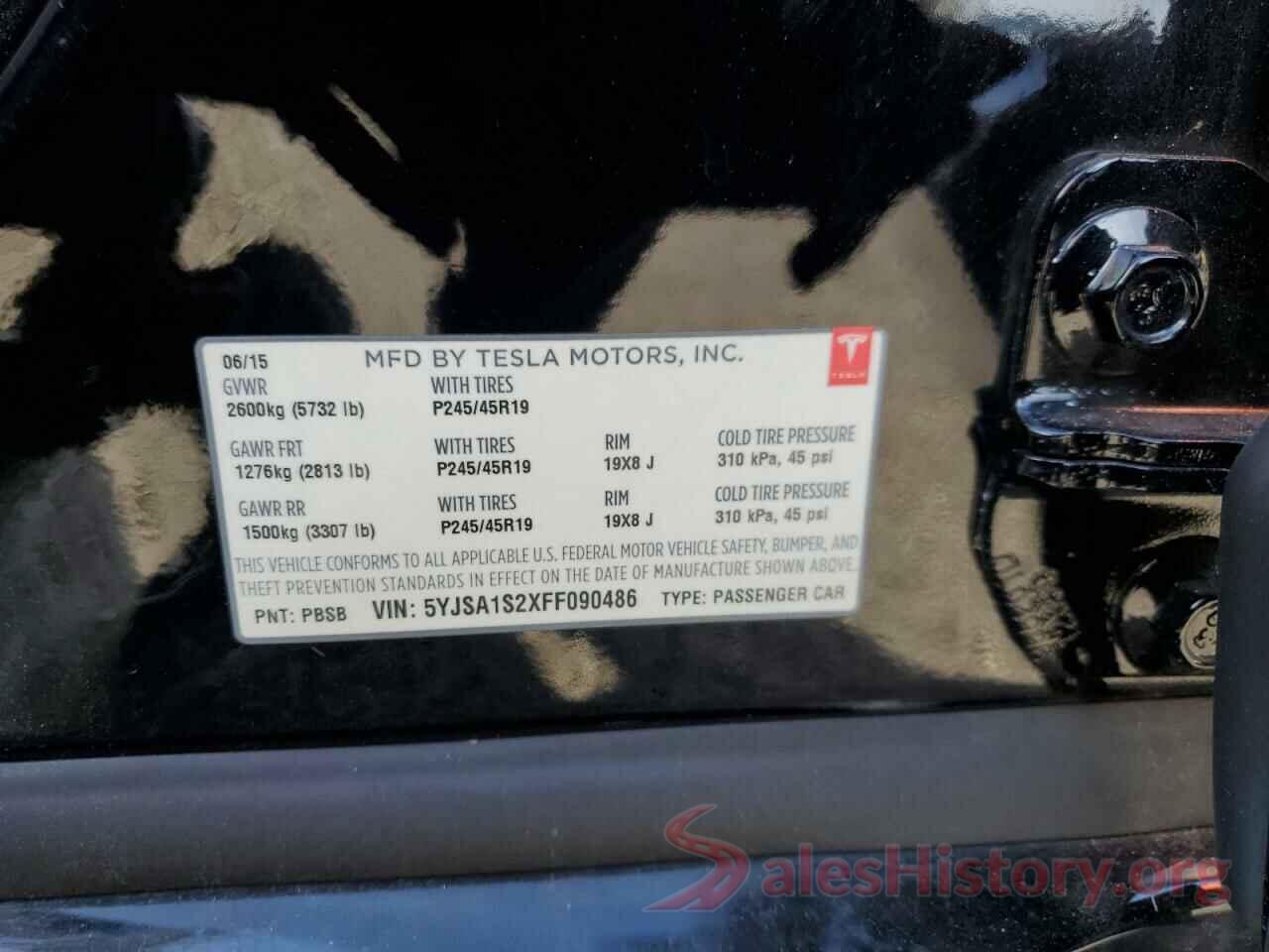 5YJSA1S2XFF090486 2015 TESLA MODEL S