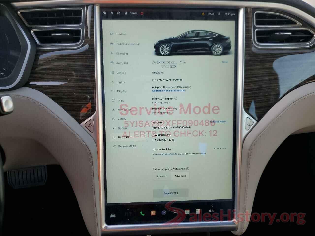 5YJSA1S2XFF090486 2015 TESLA MODEL S