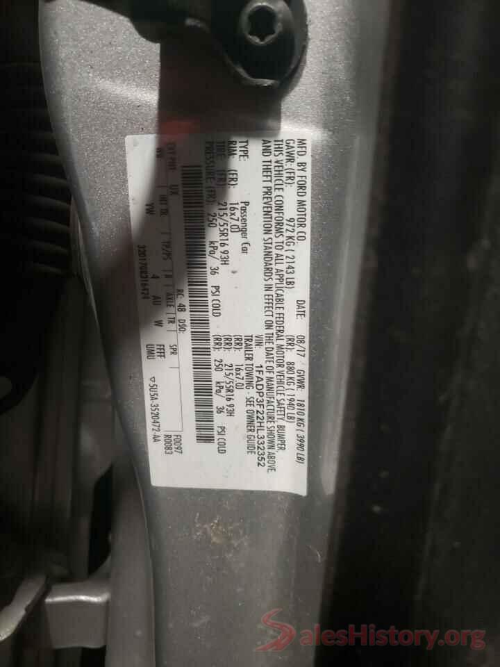 1FADP3F22HL332352 2017 FORD FOCUS