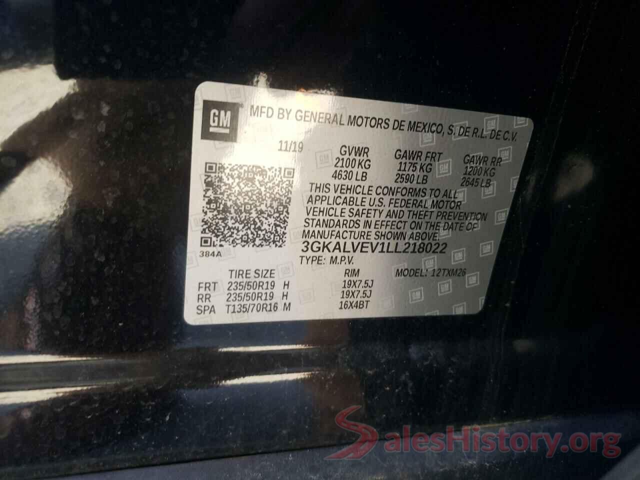 3GKALVEV1LL218022 2020 GMC TERRAIN