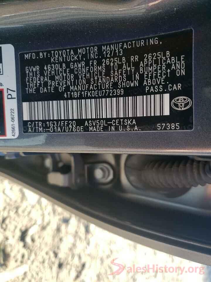 4T1BF1FK0EU772399 2014 TOYOTA CAMRY