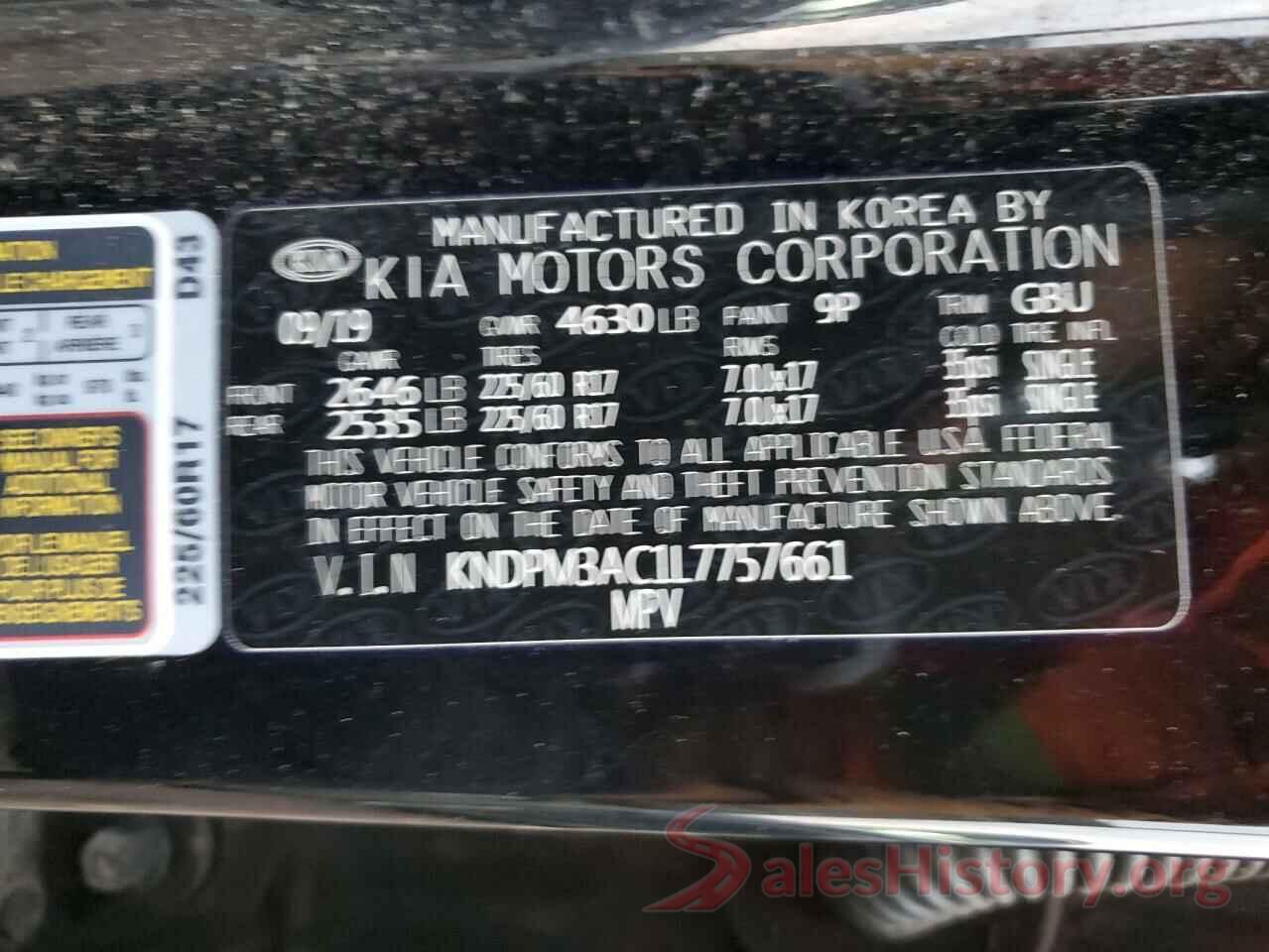 KNDPM3AC1L7757661 2020 KIA SPORTAGE