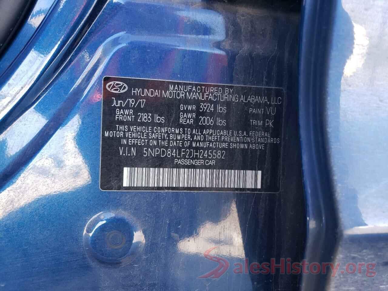 5NPD84LF2JH245582 2018 HYUNDAI ELANTRA