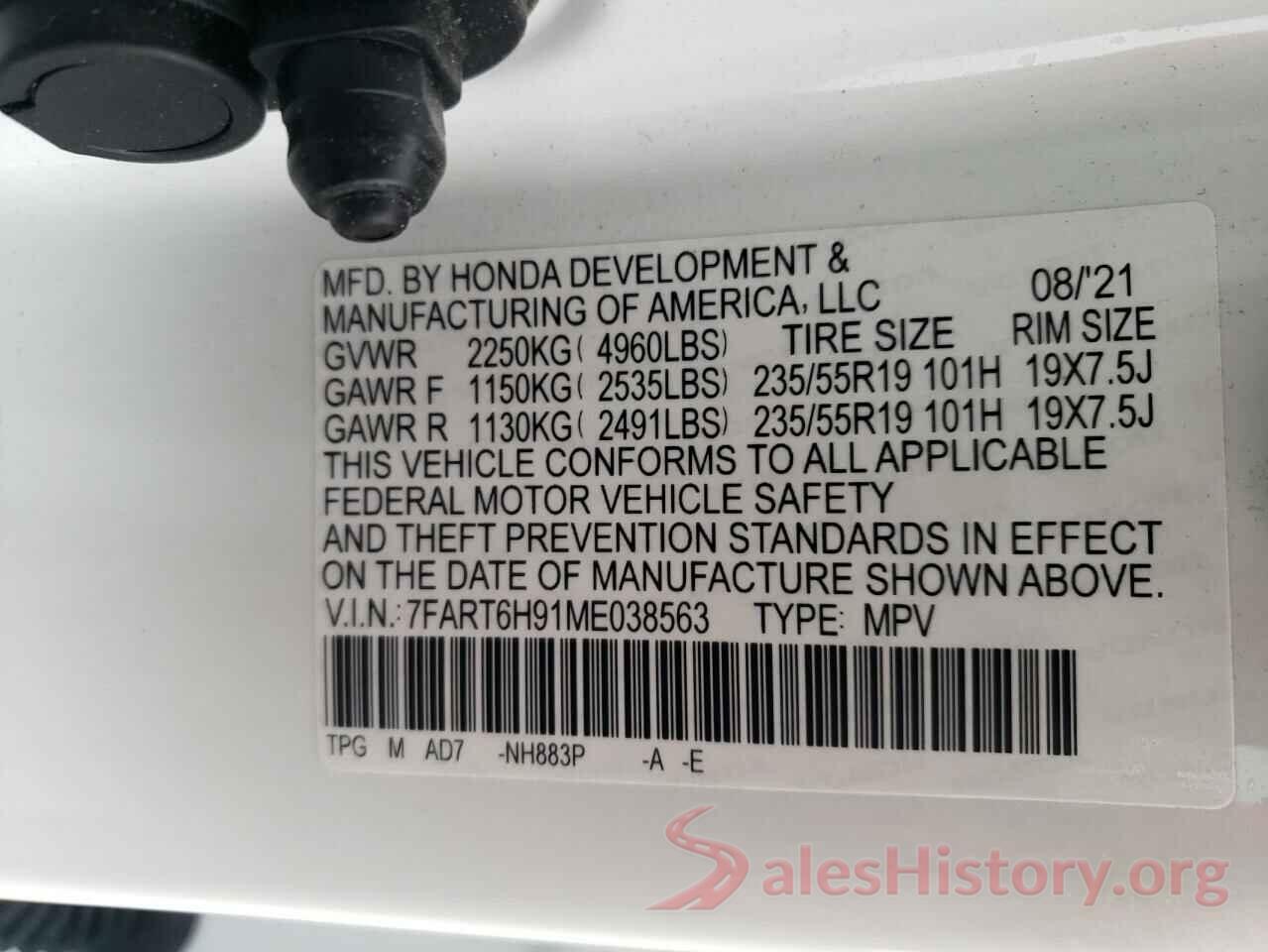 7FART6H91ME038563 2021 HONDA CRV