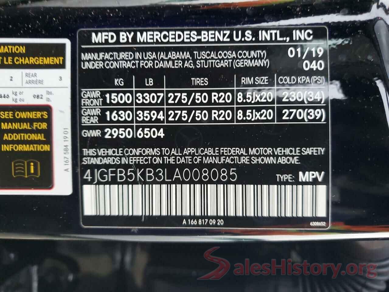 4JGFB5KB3LA008085 2020 MERCEDES-BENZ GLE-CLASS