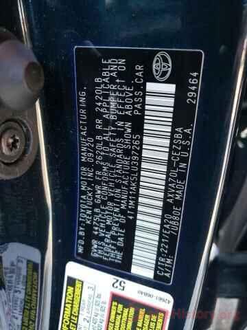 4T1M11AK5LU397265 2020 TOYOTA CAMRY