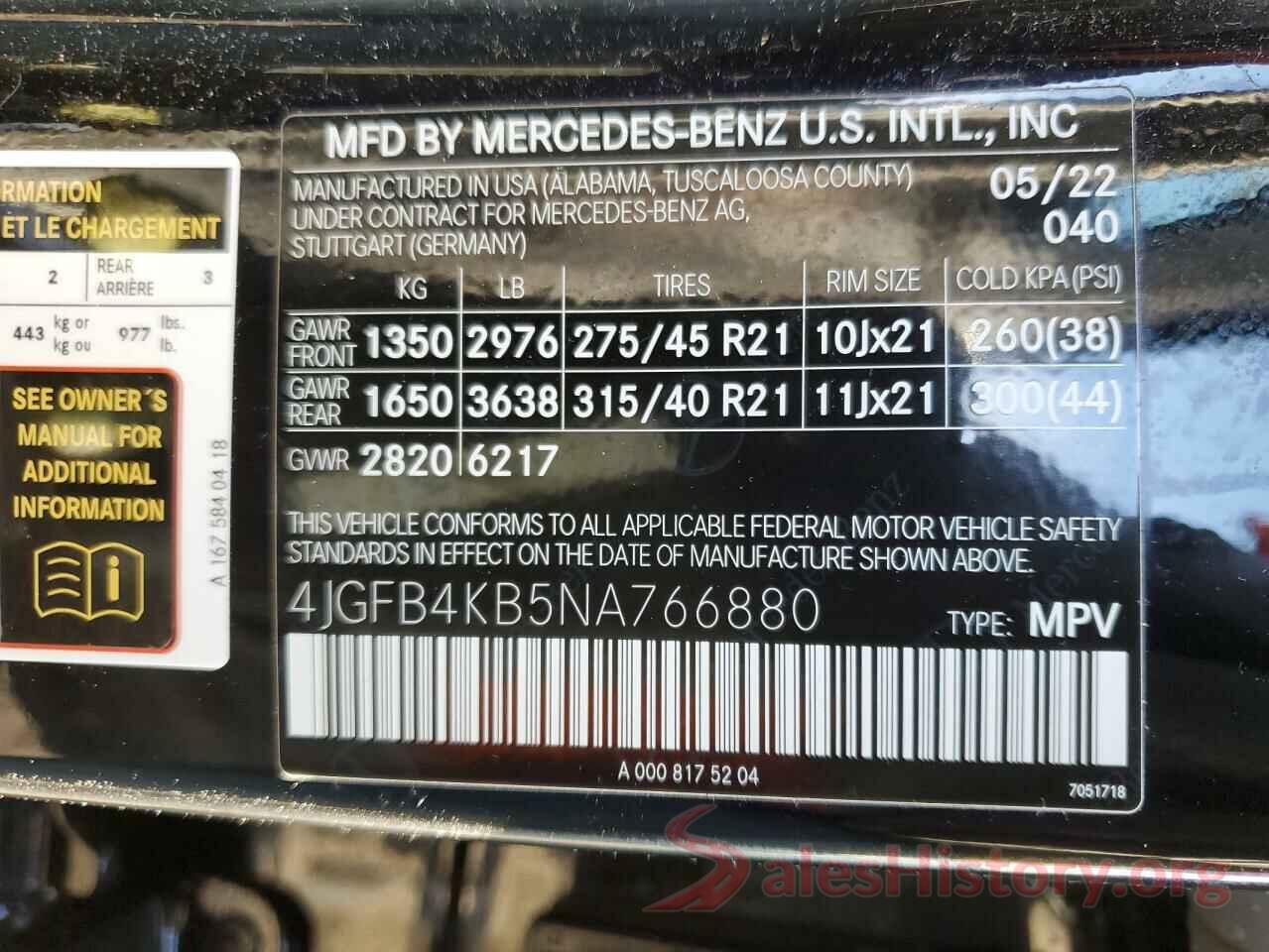 4JGFB4KB5NA766880 2022 MERCEDES-BENZ GLE-CLASS