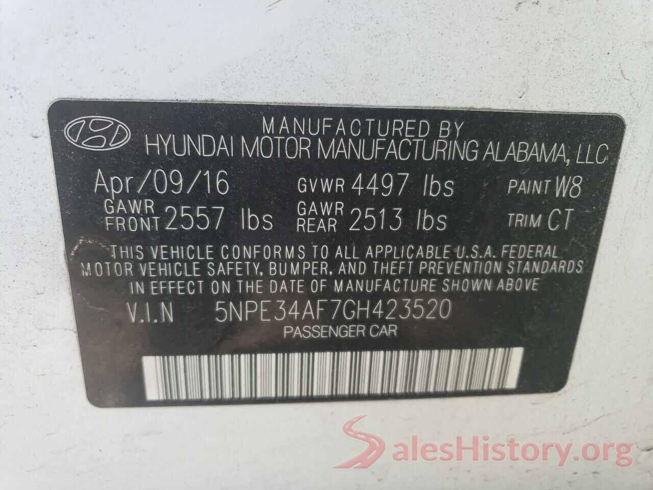 5NPE34AF7GH423520 2016 HYUNDAI SONATA