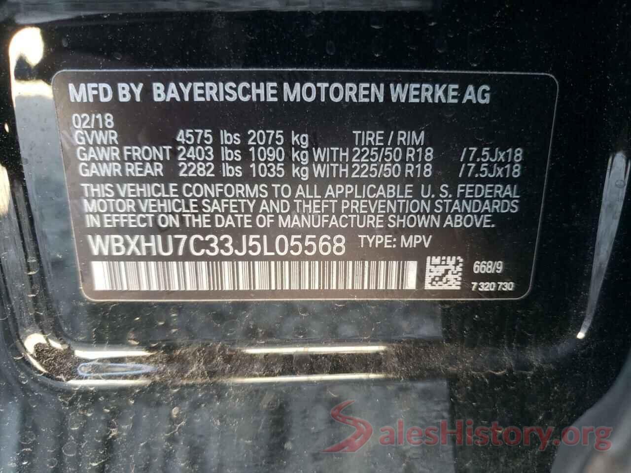 WBXHU7C33J5L05568 2018 BMW X1