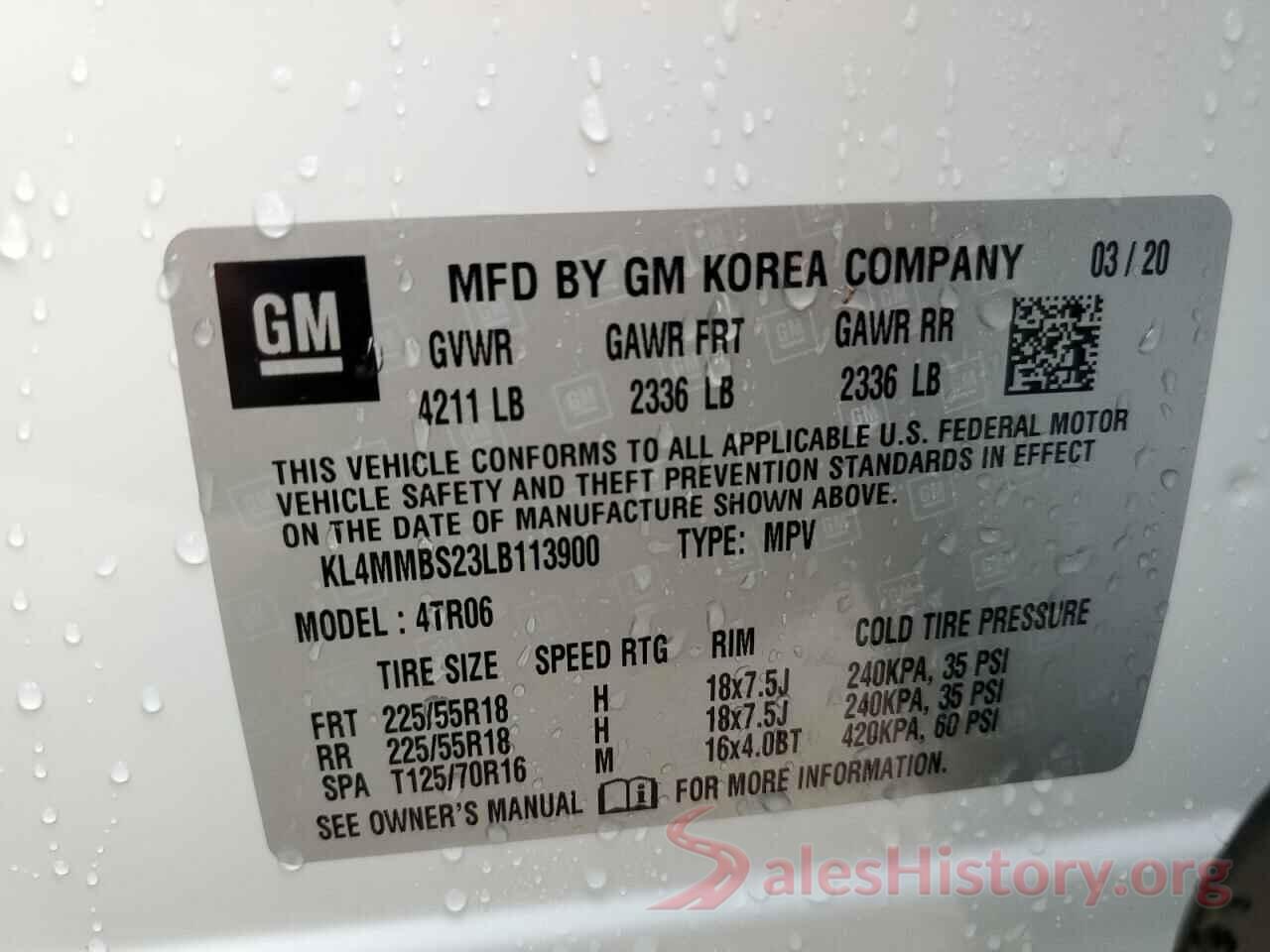 KL4MMBS23LB113900 2020 BUICK ENCORE