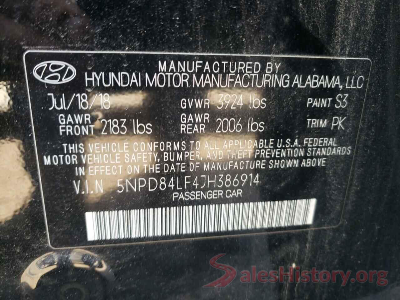 5NPD84LF4JH386914 2018 HYUNDAI ELANTRA