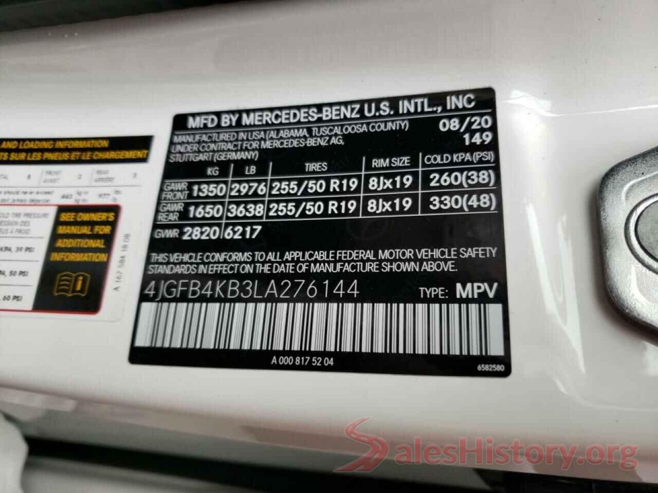 4JGFB4KB3LA276144 2020 MERCEDES-BENZ GLE-CLASS