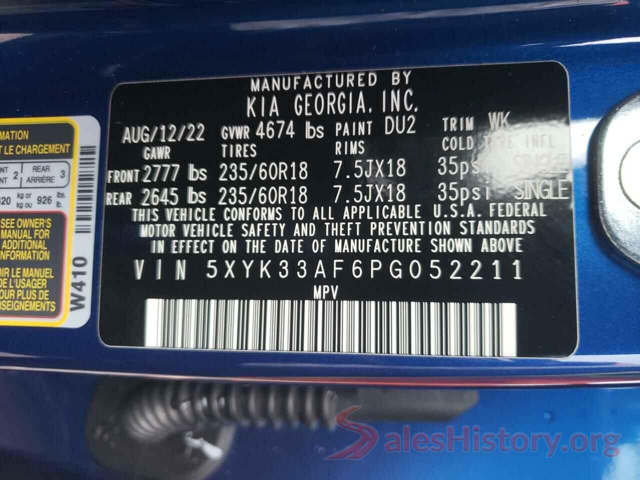 5XYK33AF6PG052211 2023 KIA SPORTAGE