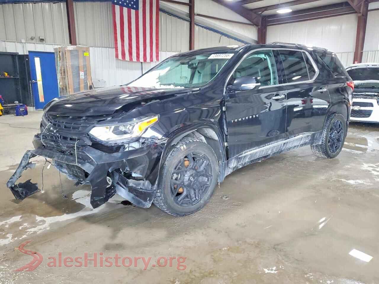 2019 CHEVROLET TRAVERSE VIN 1GNEVKKW9KJ152786, front 3/4 view
