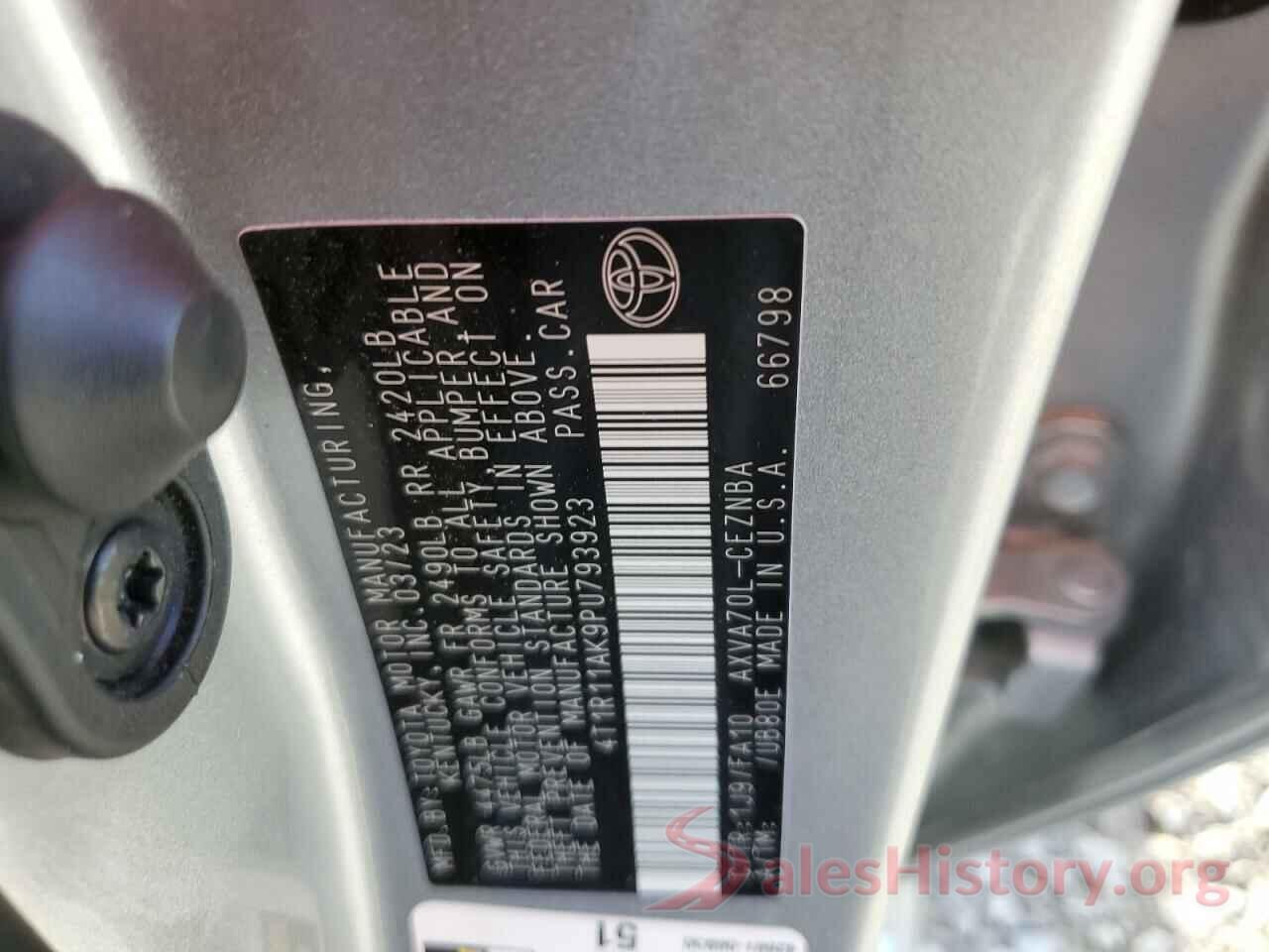 4T1R11AK9PU793923 2023 TOYOTA CAMRY