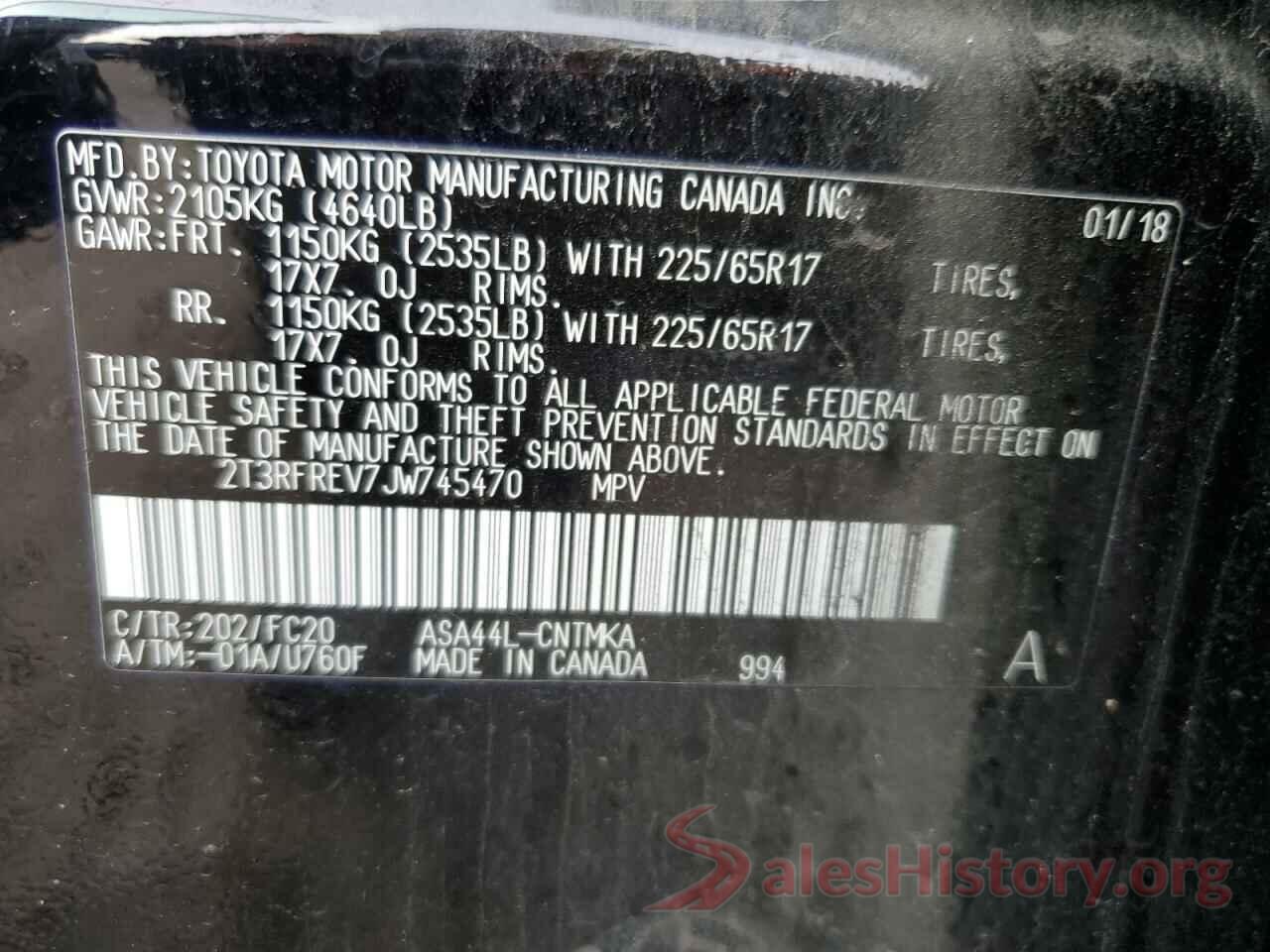 2T3RFREV7JW745470 2018 TOYOTA RAV4