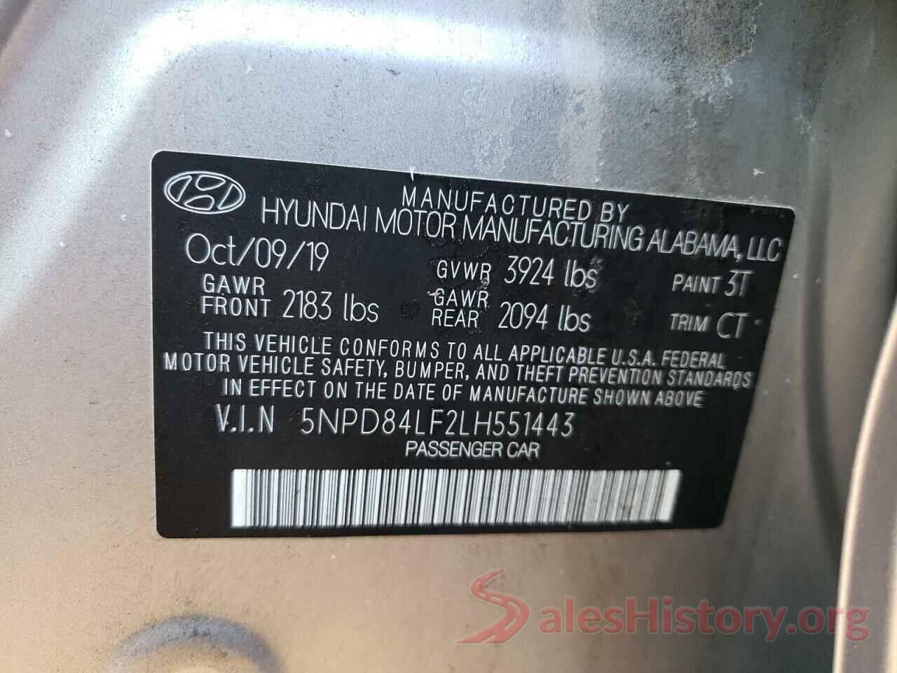 5NPD84LF2LH551443 2020 HYUNDAI ELANTRA