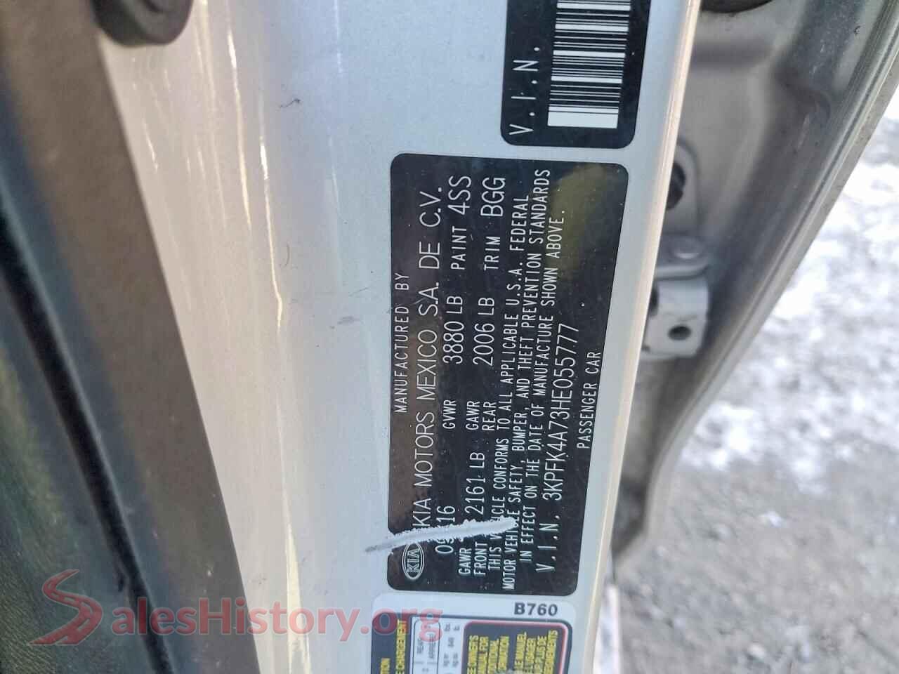 2017 KIA FORTE VIN 3KPFK4A73HE055777, wheel and tire
