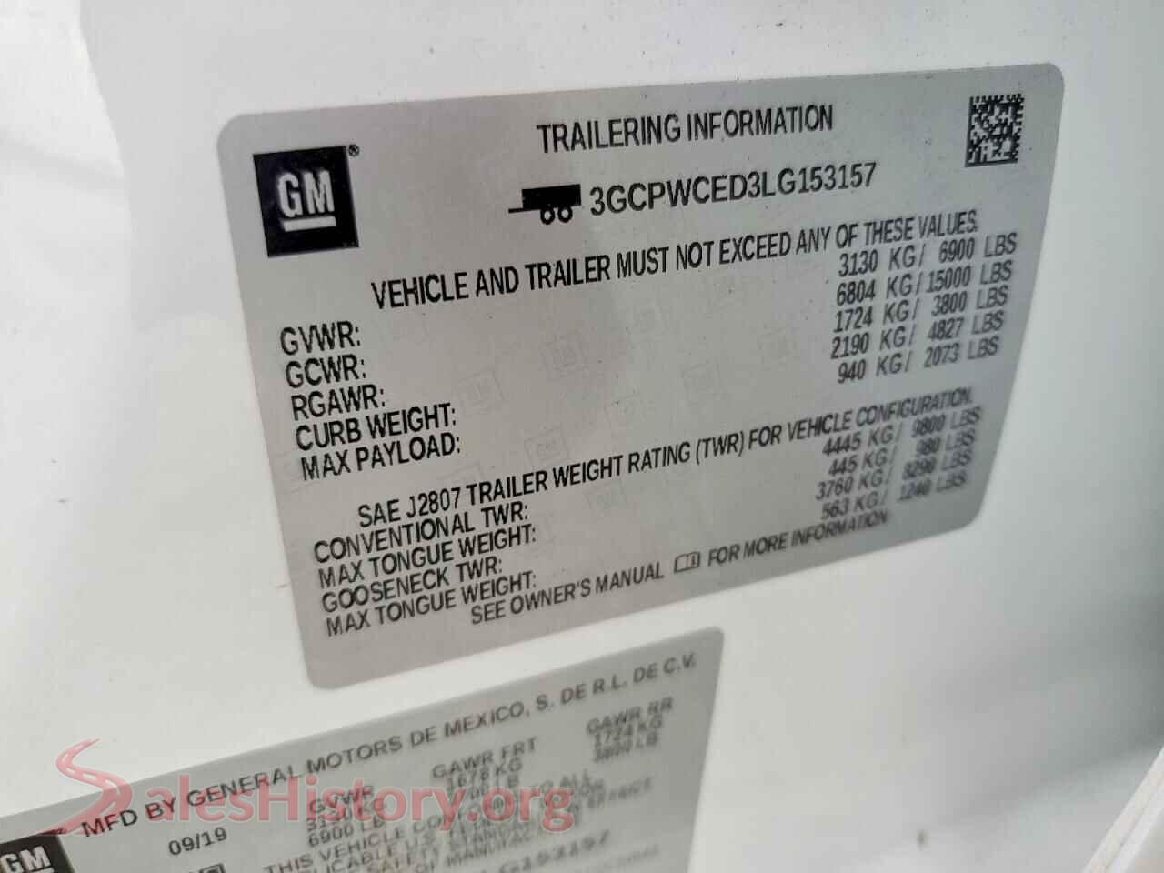 2020 CHEVROLET ALL Models VIN 3GCPWCED3LG153157, wheel and tire