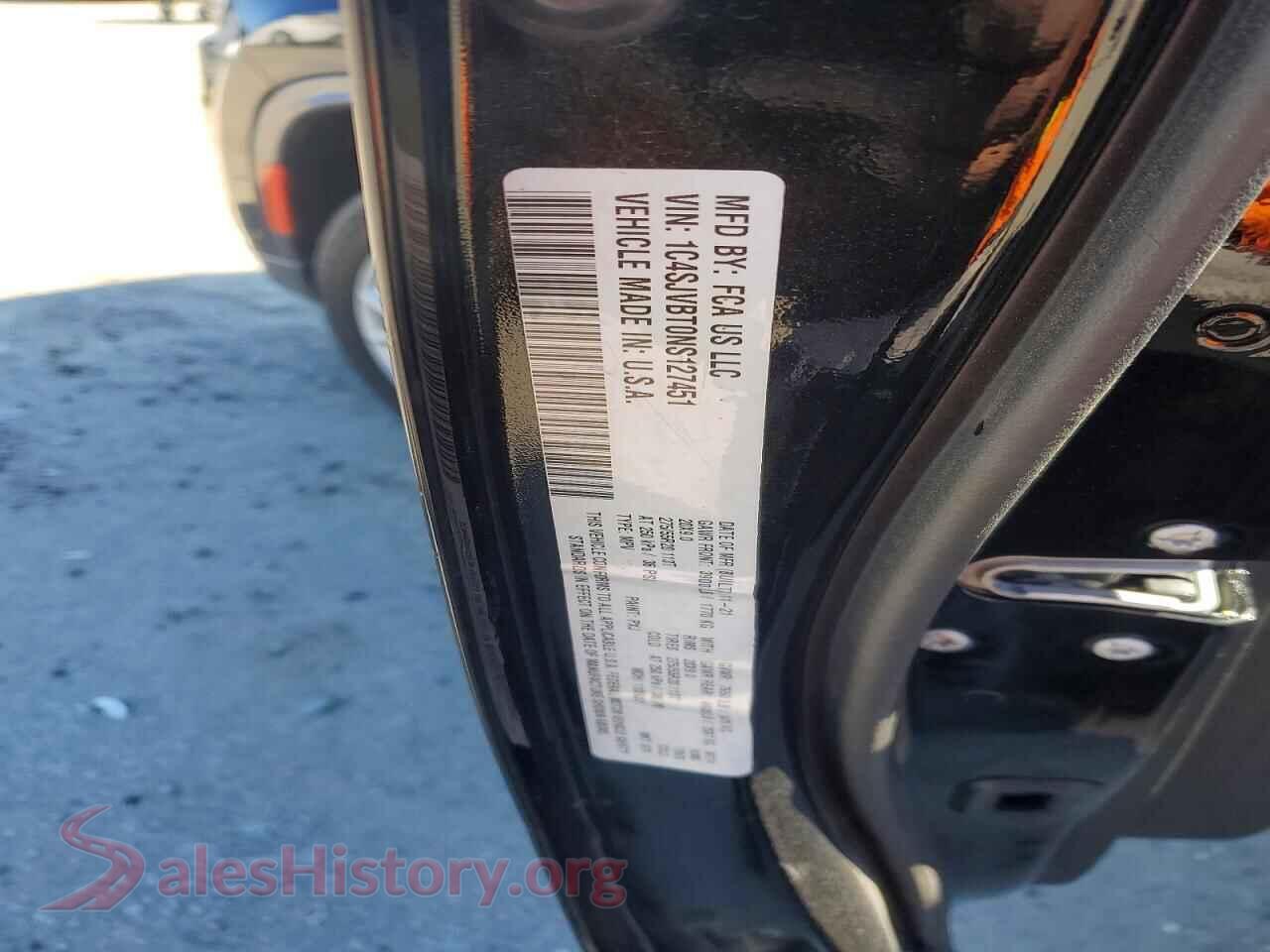 2022 JEEP WAGONEER VIN 1C4SJVBT0NS127451, trunk area