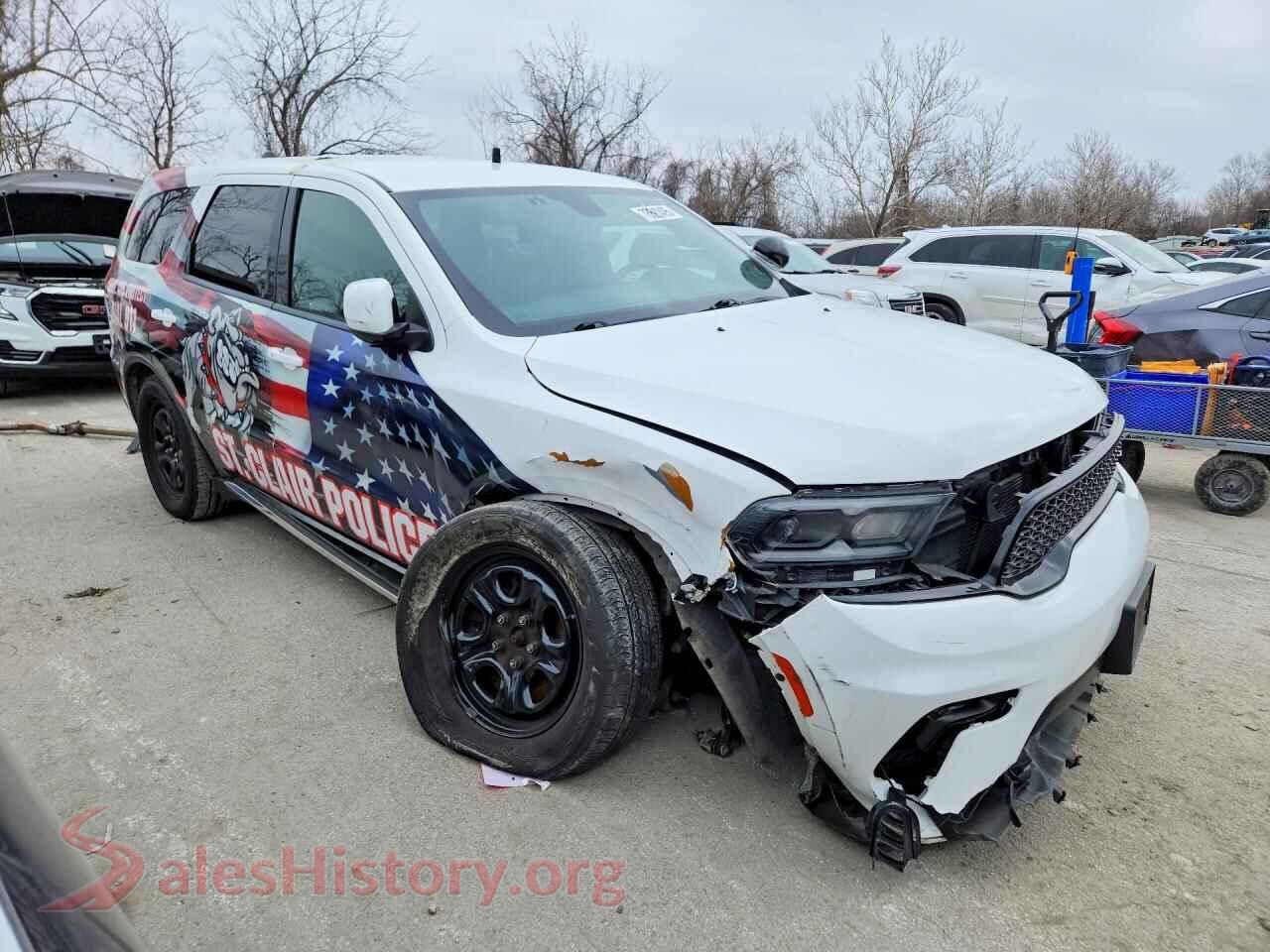 2021 DODGE DURANGO VIN 1C4SDJFT2MC659433, rear 3/4 view