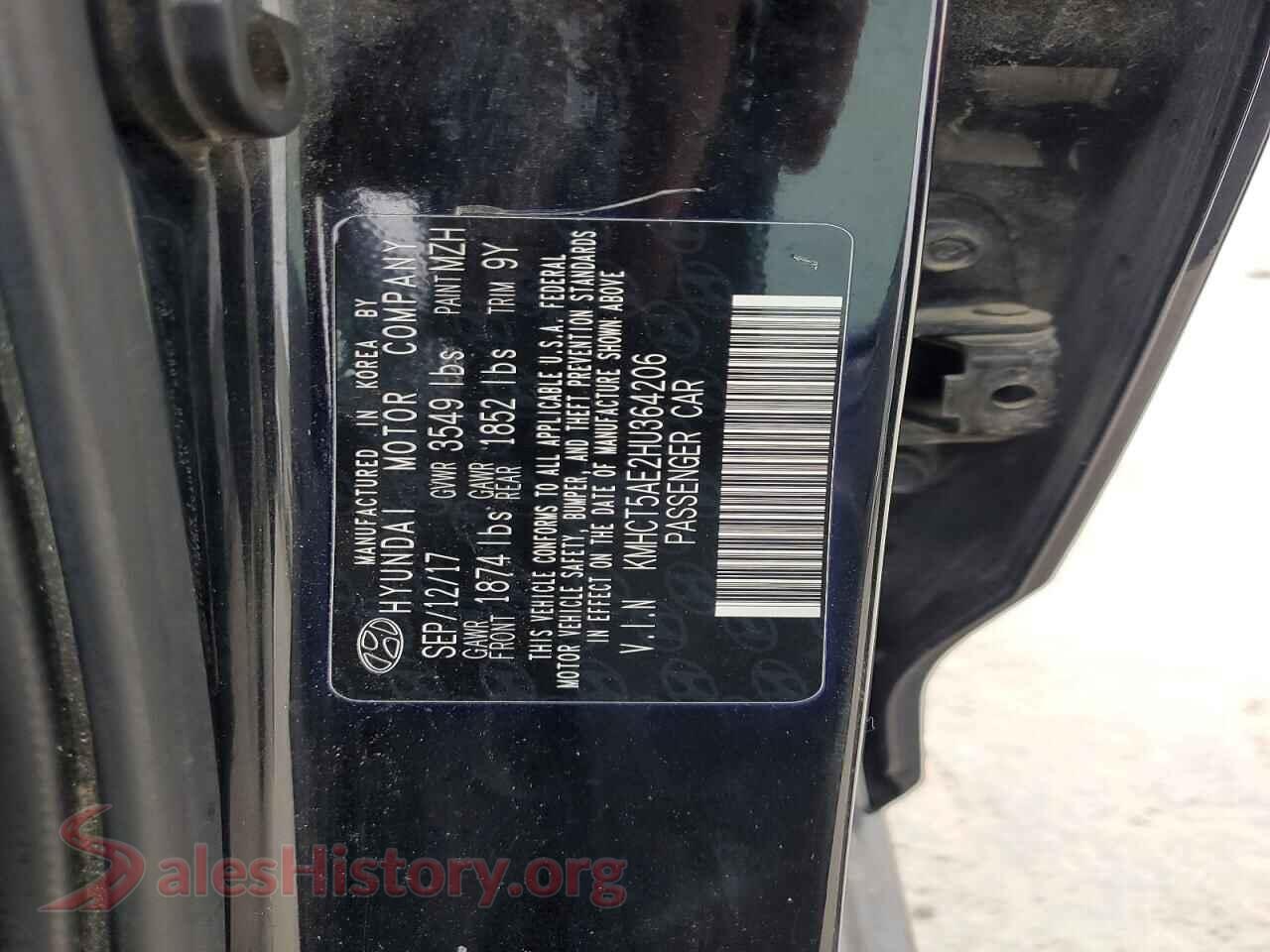 2017 HYUNDAI ACCENT SE VIN KMHCT5AE2HU364206, trunk area