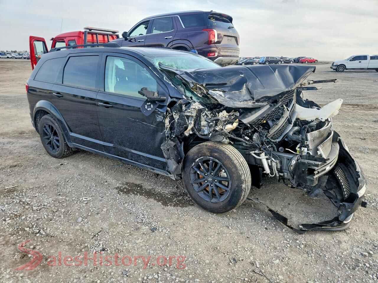 2020 DODGE JOURNEY VIN 3C4PDCAB2LT277132, rear 3/4 view