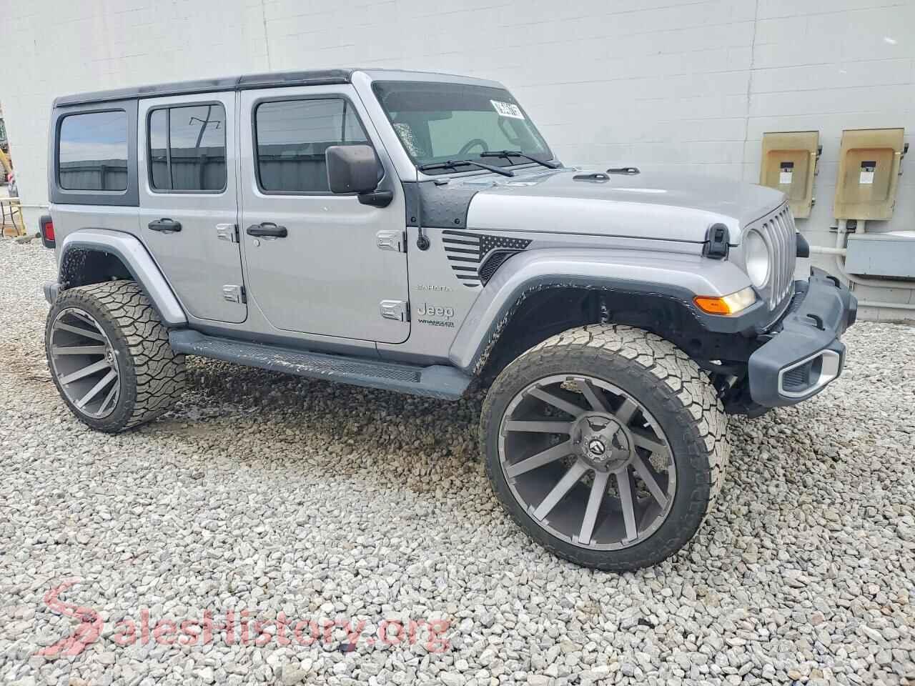 2019 JEEP WRANGLER VIN 1C4HJXEG4KW663750, rear 3/4 view