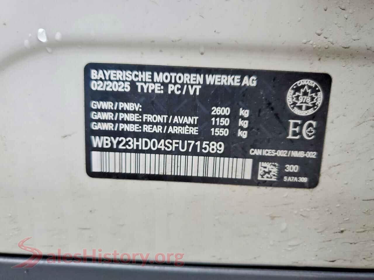 2025 BMW ALL OTHER VIN WBY23HD04SFU71589, wheel and tire