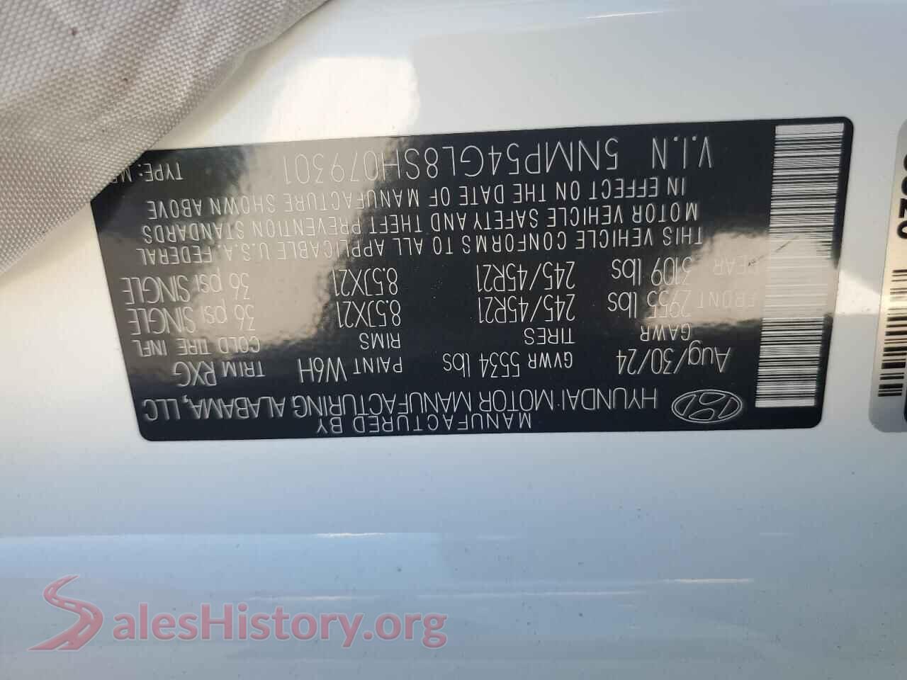 2025 HYUNDAI SANTA FE VIN 5NMP54GL8SH079301, damage close-up