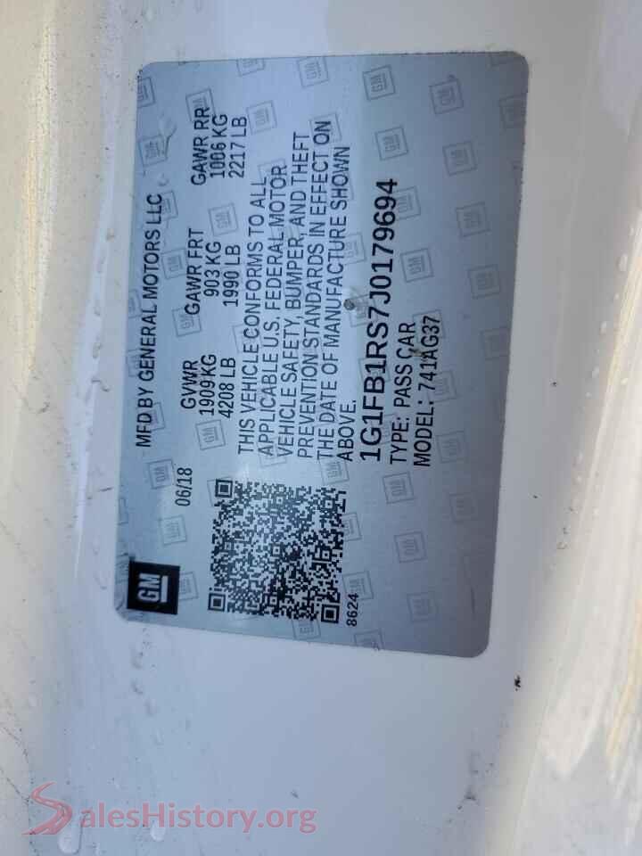 2018 CHEVROLET CAMARO VIN 1G1FB1RS7J0179694, wheel and tire