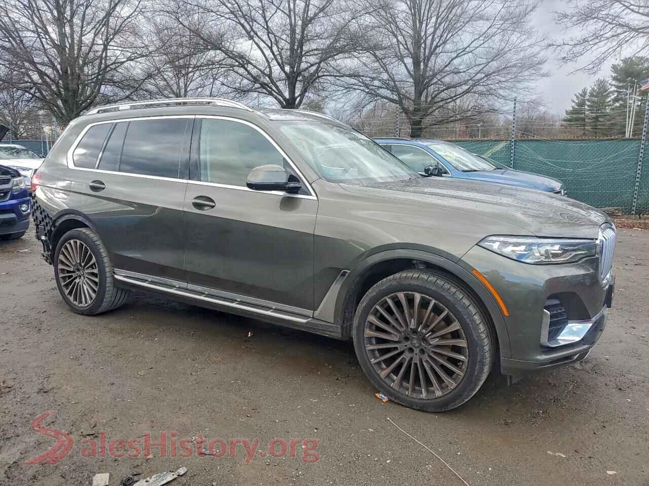 2021 BMW X7 VIN 5UXCW2C0XM9F57133, rear 3/4 view